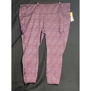 All In Motion Plum Purple High Rise Wicking UPF 50 Leggings Women 4X New NWT